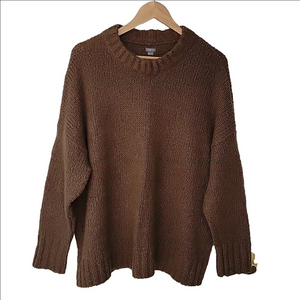 Aerie Crewneck Ribbed Olive Green Alpaca Long Sleeves Relaxed Fit Sweater Sz.SP